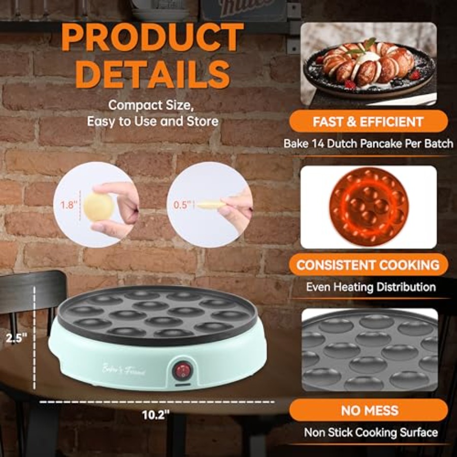 Mini Pancakes Maker Machine Du - огляд і ціна Mini Pancake Griddle
