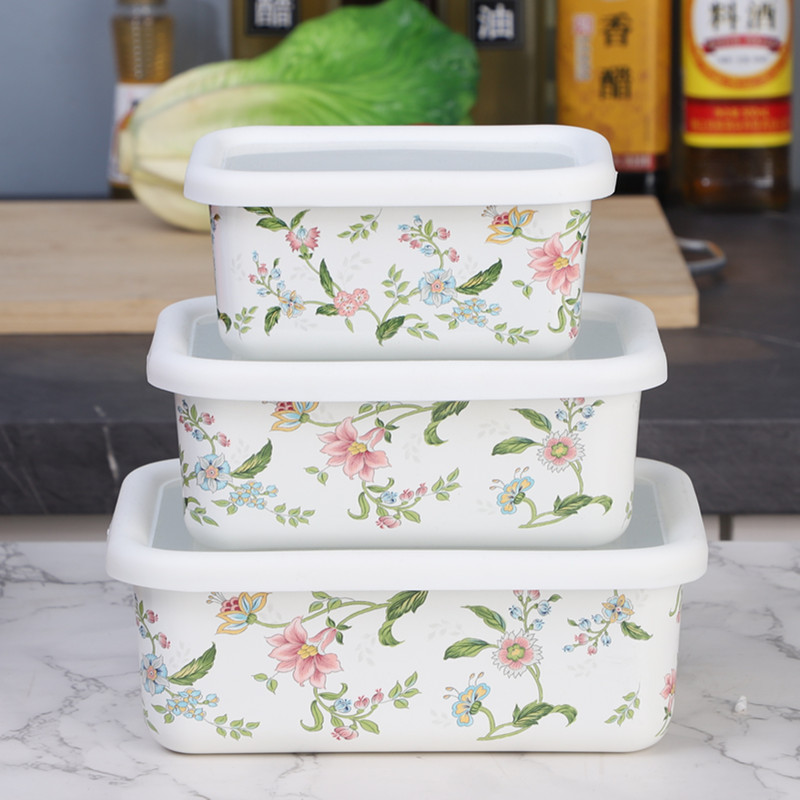 Enamel Salad Fruit Square Bowl - огляд і ціна Dim Sum Basket