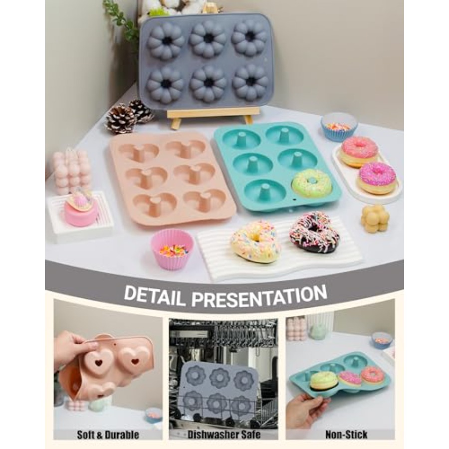 3 Pack Silicone Donut Pan for  - огляд і ціна Donut Mold Silicone